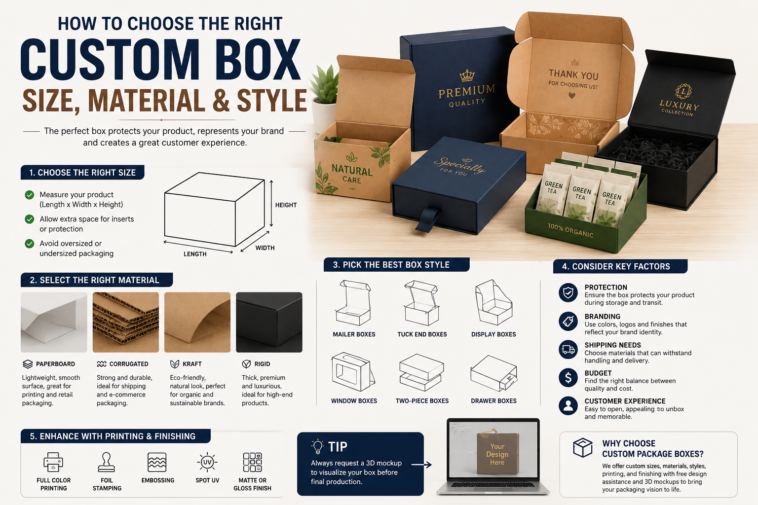 How to Choose the Right Custom Box Size, Material and Style